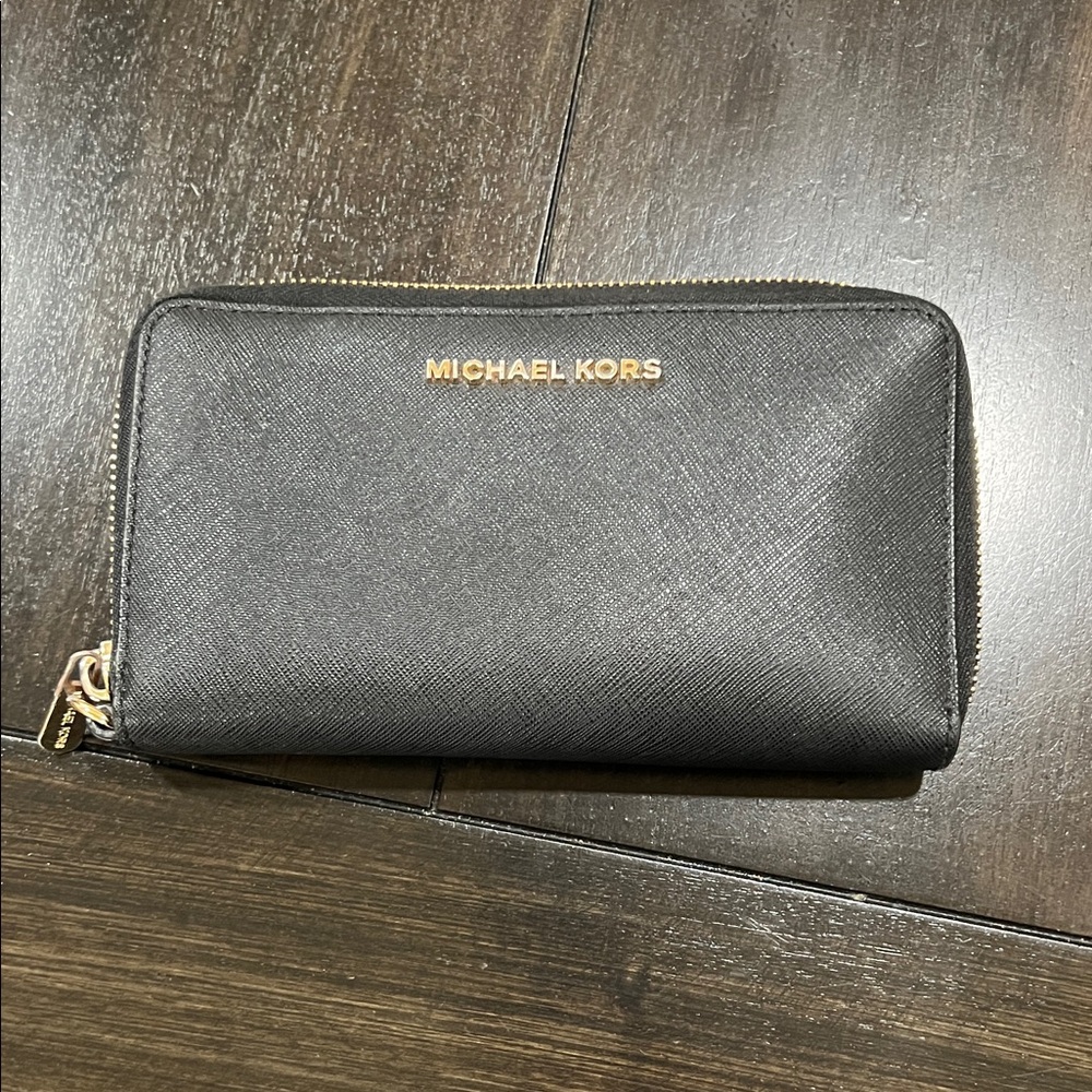 Michael Kors Black Zip-Around Wallet